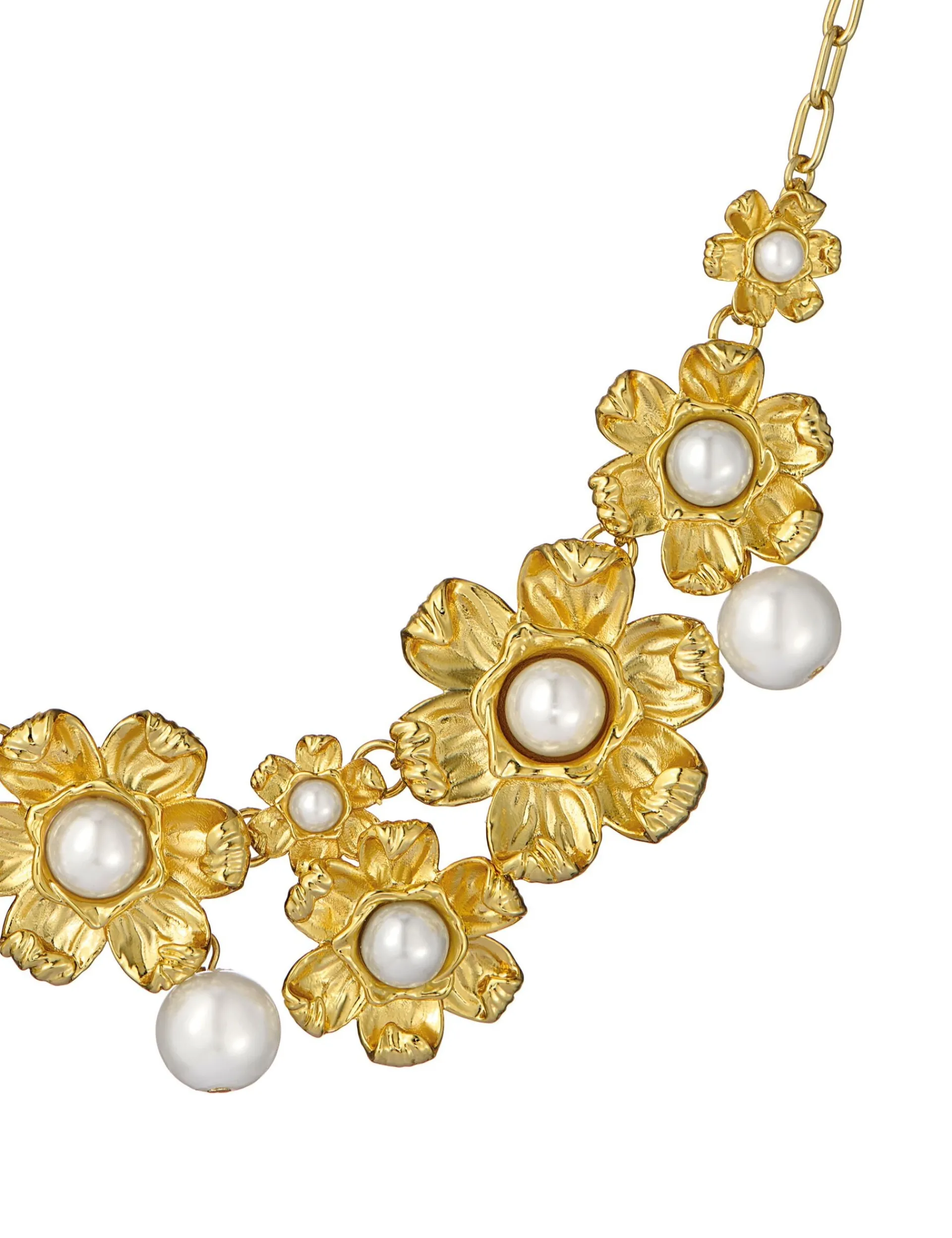 Damen Licensee Simon Harrison Damenschmuck|Sämtliches Zubehör<Statement-Halskette mit Gänseblümchen und Perlen
