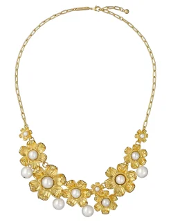 Damen Licensee Simon Harrison Damenschmuck|Sämtliches Zubehör<Statement-Halskette mit Gänseblümchen und Perlen
