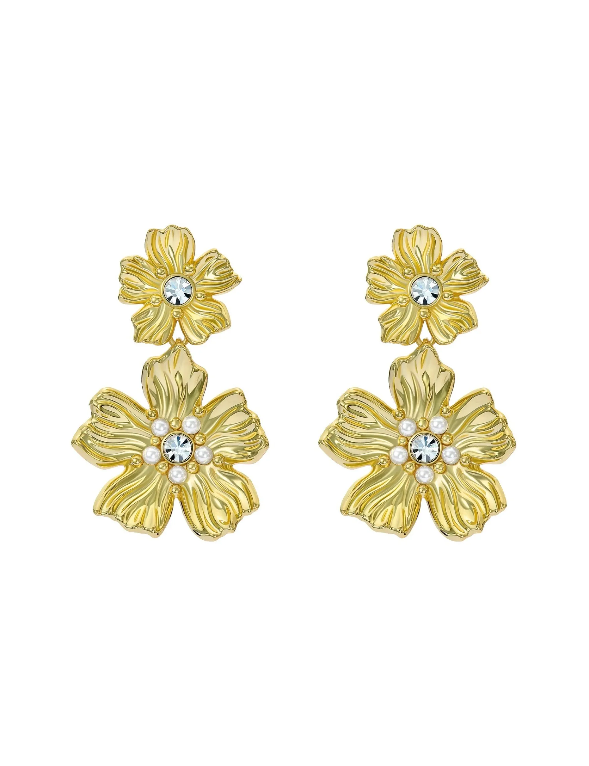 Damen Licensee Simon Harrison Damenschmuck|Sämtliches Zubehör<Statement-Ohrhänger mit ener Blumenform