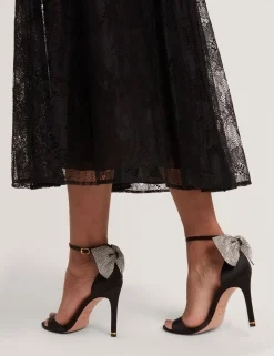 Damen New Lobster Limited Absätze|Luxusgeschenke Für Damen<Strass-Schleifen-Satin-Stiletto-Sandalen