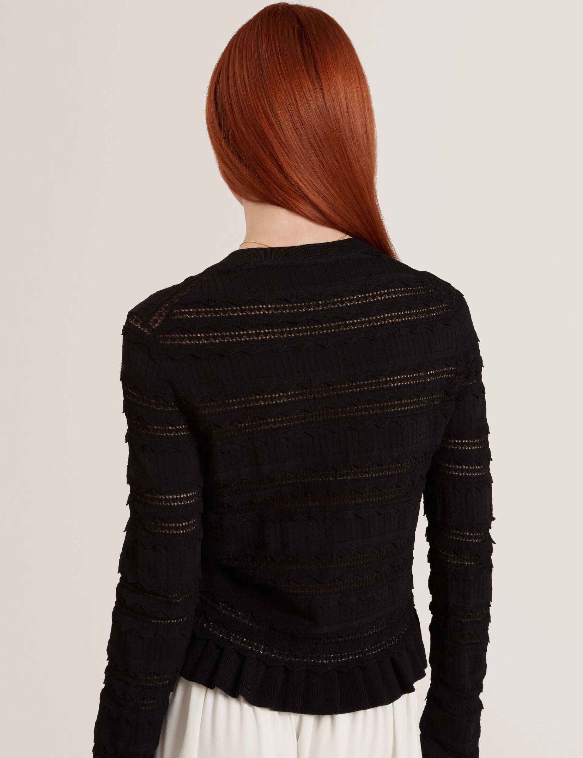 New Lobster Limited Anzüge & Zweiteiler|Oberteile & Blusen<Strickjacke mit Rüschenbesatz