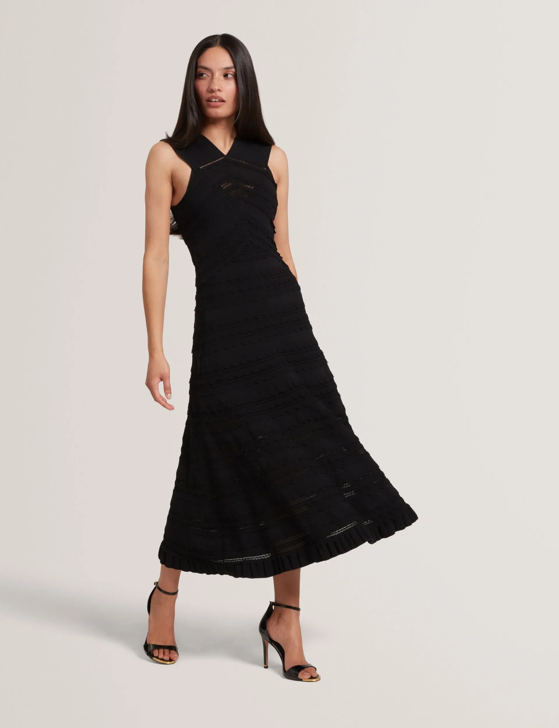 New Lobster Limited Festliche Kleidung|Kleider<Strick-Midikleid mit Muschelsaum und Neckholder