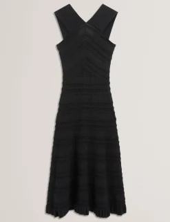 New Lobster Limited Festliche Kleidung|Kleider<Strick-Midikleid mit Muschelsaum und Neckholder