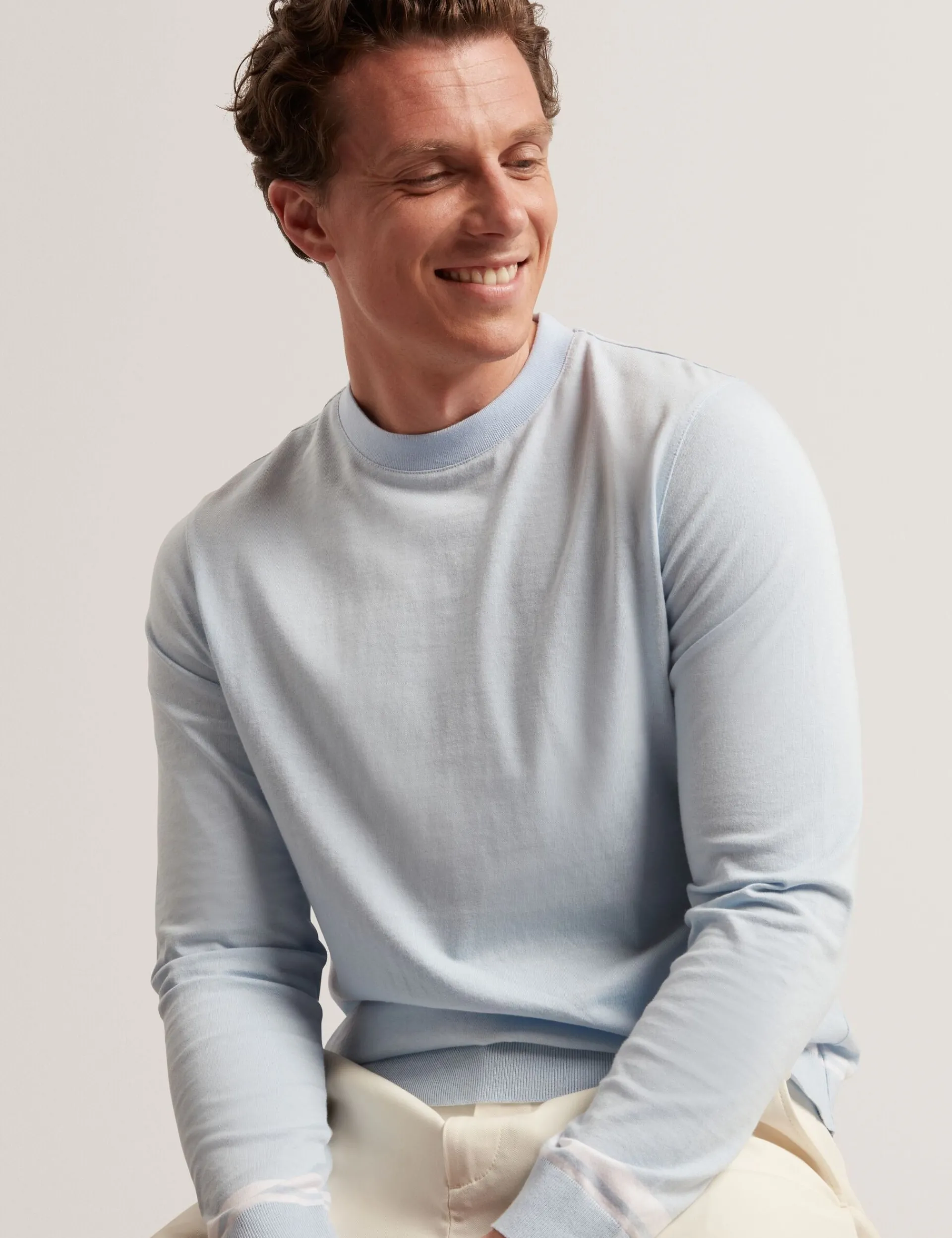 New Lobster Limited Breezy Blues Bearbeiten|Sweatshirts & Kapuzenpullover<Strickpullover aus Baumwolle mit Blockstreifenbesatz