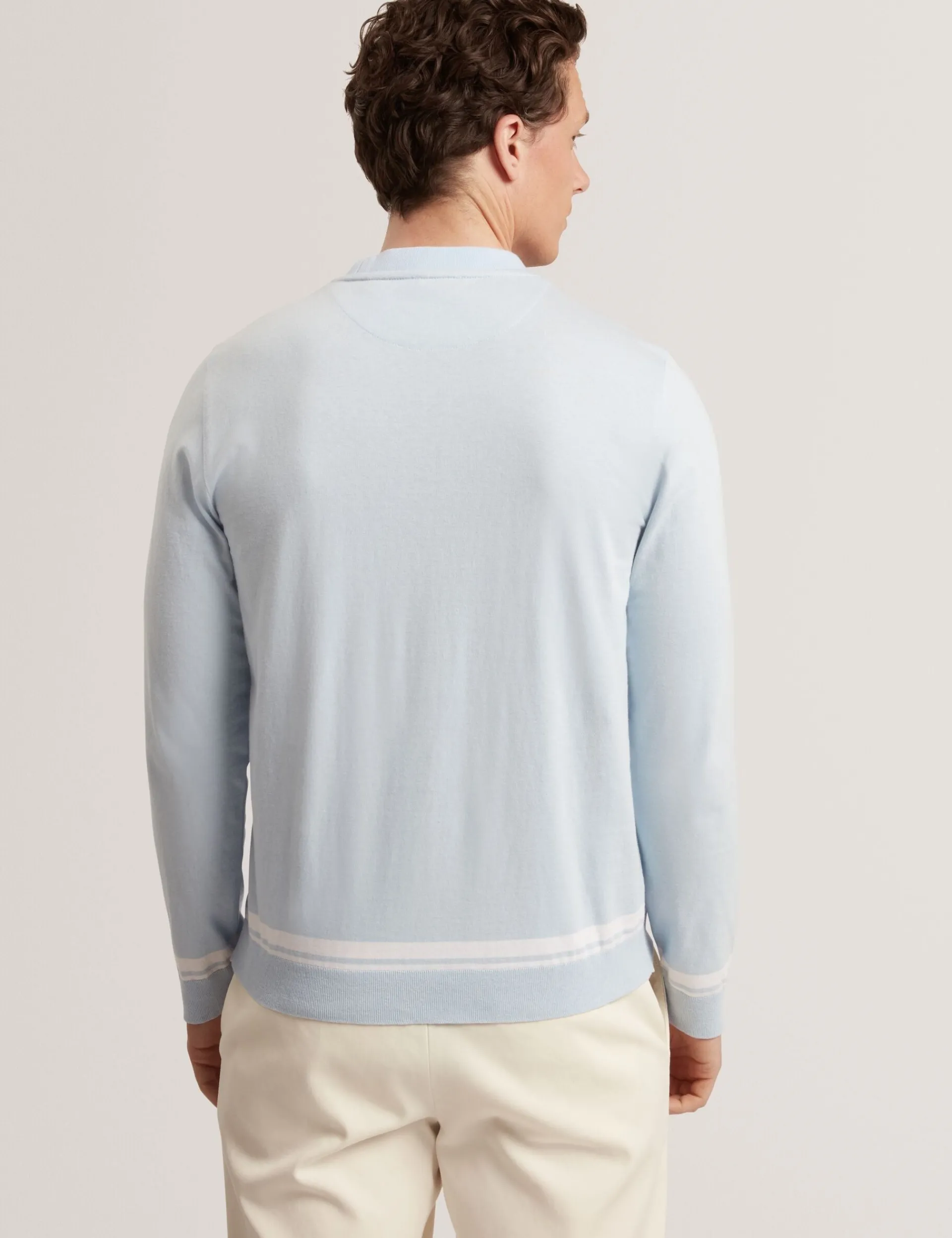 New Lobster Limited Breezy Blues Bearbeiten|Sweatshirts & Kapuzenpullover<Strickpullover aus Baumwolle mit Blockstreifenbesatz