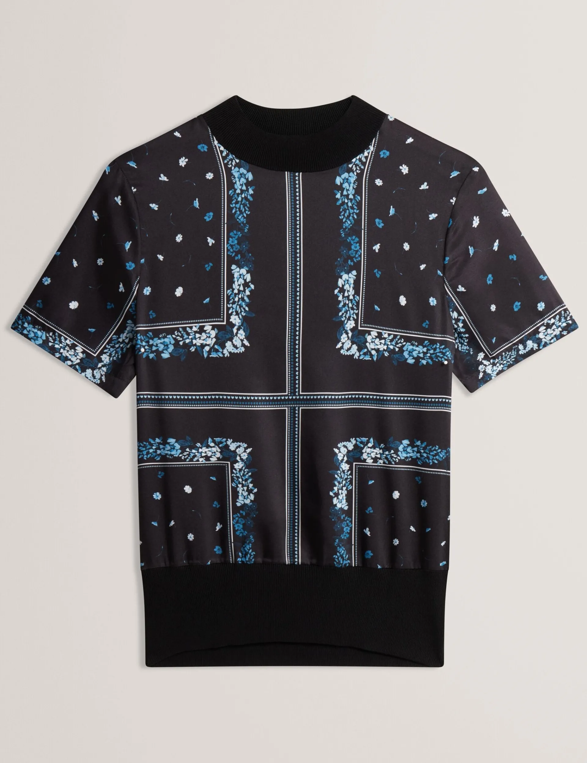 New Lobster Limited Anzüge & Zweiteiler|Oberteile & Blusen<Stricktop mit Schalprint und kurzen Ärmeln