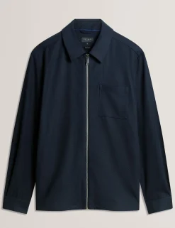 New Lobster Limited Breezy Blues Bearbeiten|Mäntel Und Jacken<Strukturierte Overshirt-Jacke mit Reißverschluss