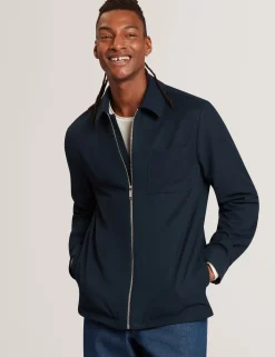 New Lobster Limited Breezy Blues Bearbeiten|Mäntel Und Jacken<Strukturierte Overshirt-Jacke mit Reißverschluss
