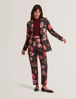 New Lobster Limited Anzüge & Zweiteiler|Neue Frühlingsblumen<Taillierter Blazer mit Rosenmuster und Sanduhrform
