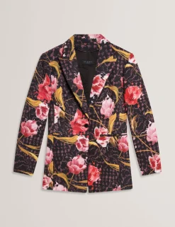 New Lobster Limited Anzüge & Zweiteiler|Neue Frühlingsblumen<Taillierter Blazer mit Rosenmuster und Sanduhrform