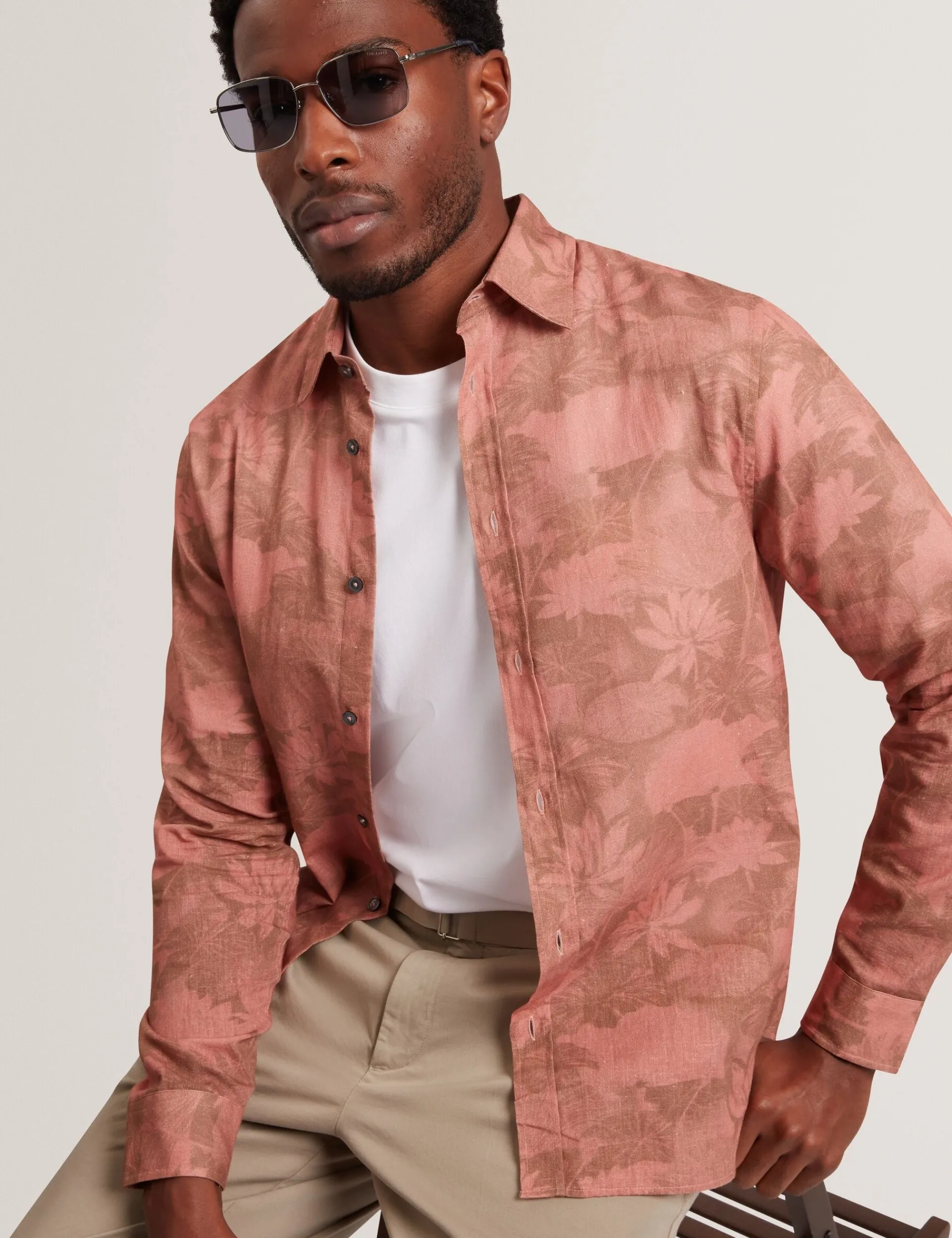 New Lobster Limited Shirts|Der Weihnachtsladen<Tonales Leinenhemd mit Blumenmuster und langen Ärmeln