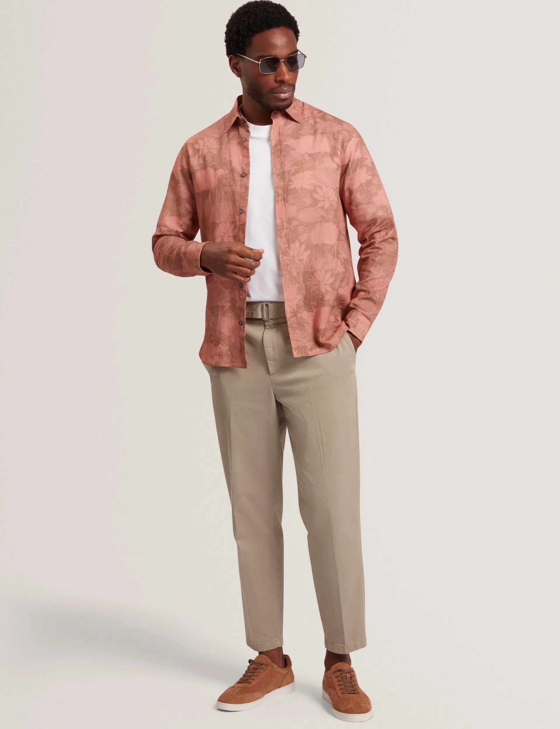 New Lobster Limited Shirts|Der Weihnachtsladen<Tonales Leinenhemd mit Blumenmuster und langen Ärmeln