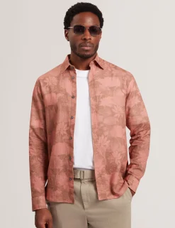 New Lobster Limited Shirts|Der Weihnachtsladen<Tonales Leinenhemd mit Blumenmuster und langen Ärmeln