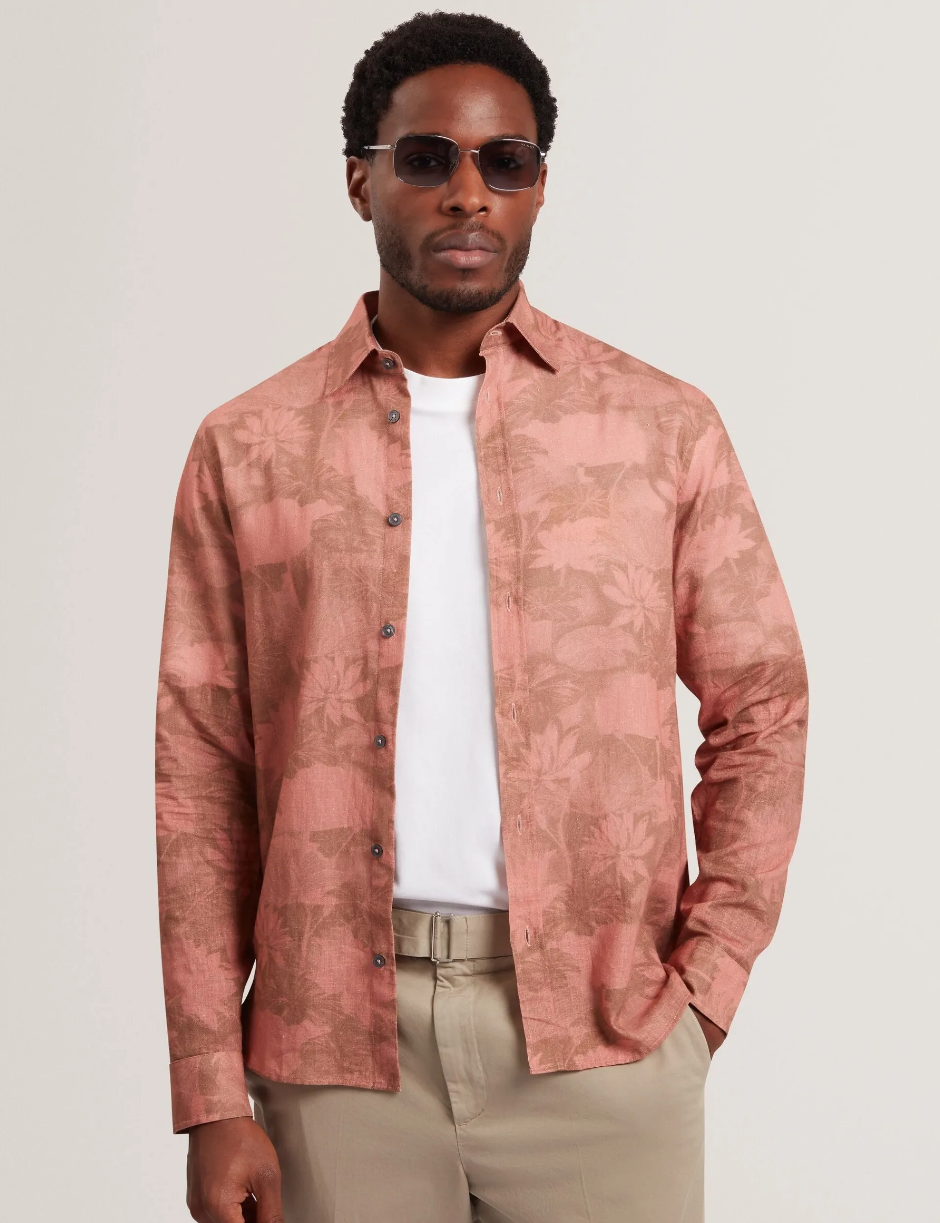 New Lobster Limited Shirts|Der Weihnachtsladen<Tonales Leinenhemd mit Blumenmuster und langen Ärmeln
