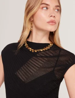 New Lobster Limited Oberteile & Blusen<Top aus strukturiertem Strick mit transparentem Einsatz