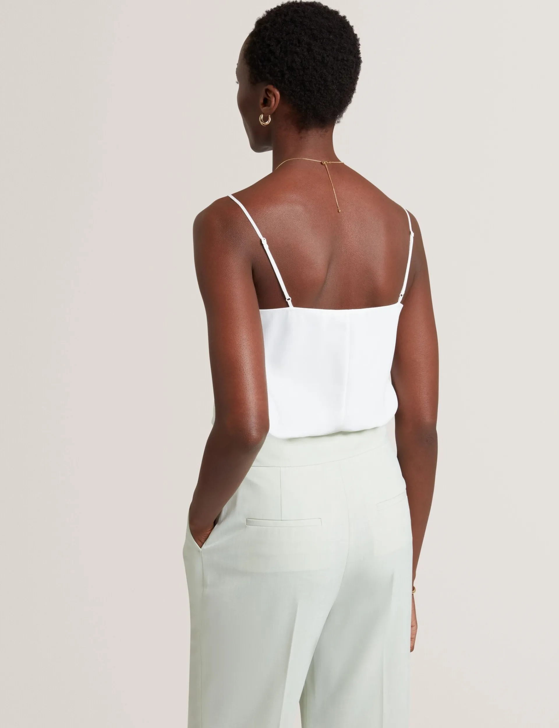 New Lobster Limited Festliche Kleidung|Oberteile & Blusen<Trägertop mit Chiffondetails und V-Ausschnitt