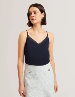 New Lobster Limited Festliche Kleidung|Oberteile & Blusen<Trägertop mit Chiffondetails und V-Ausschnitt