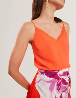 New Lobster Limited Festliche Kleidung|Oberteile & Blusen<Trägertop mit Chiffondetails und V-Ausschnitt