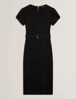 New Lobster Limited Kleider|Arbeitskleidung<Tulpenärmel-Midikleid mit Gürtel