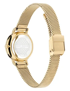 Damen Licensee Timex Luxusgeschenke Für Damen|Sämtliches Zubehör<Uhr mit Kristallzifferblatt, rosa und farbenem Mesh-Gewebe