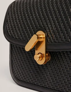 New Lobster Limited Umhängetaschen<Umhängetasche aus gewebtem Leder mit Drehverschluss