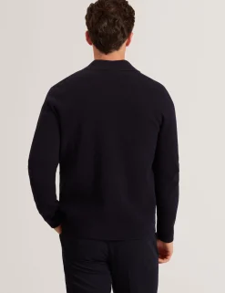 New Lobster Limited Breezy Blues Bearbeiten|Arbeitskleidung<Waffelstrickpullover mit Reißverschluss