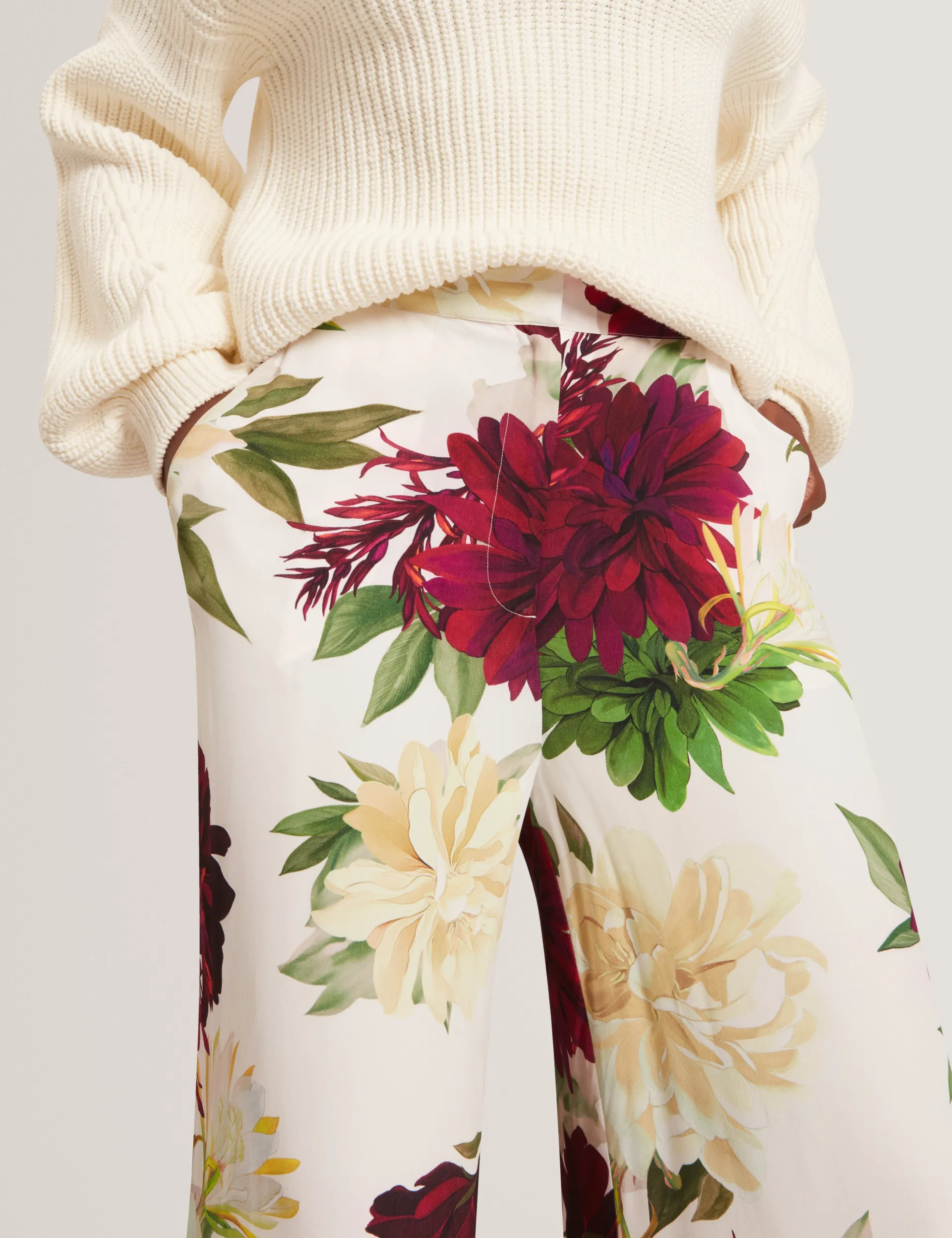 New Lobster Limited Anzüge & Zweiteiler|Hosen & Shorts<Weit geschnittene Webhose mit Dahlienmuster