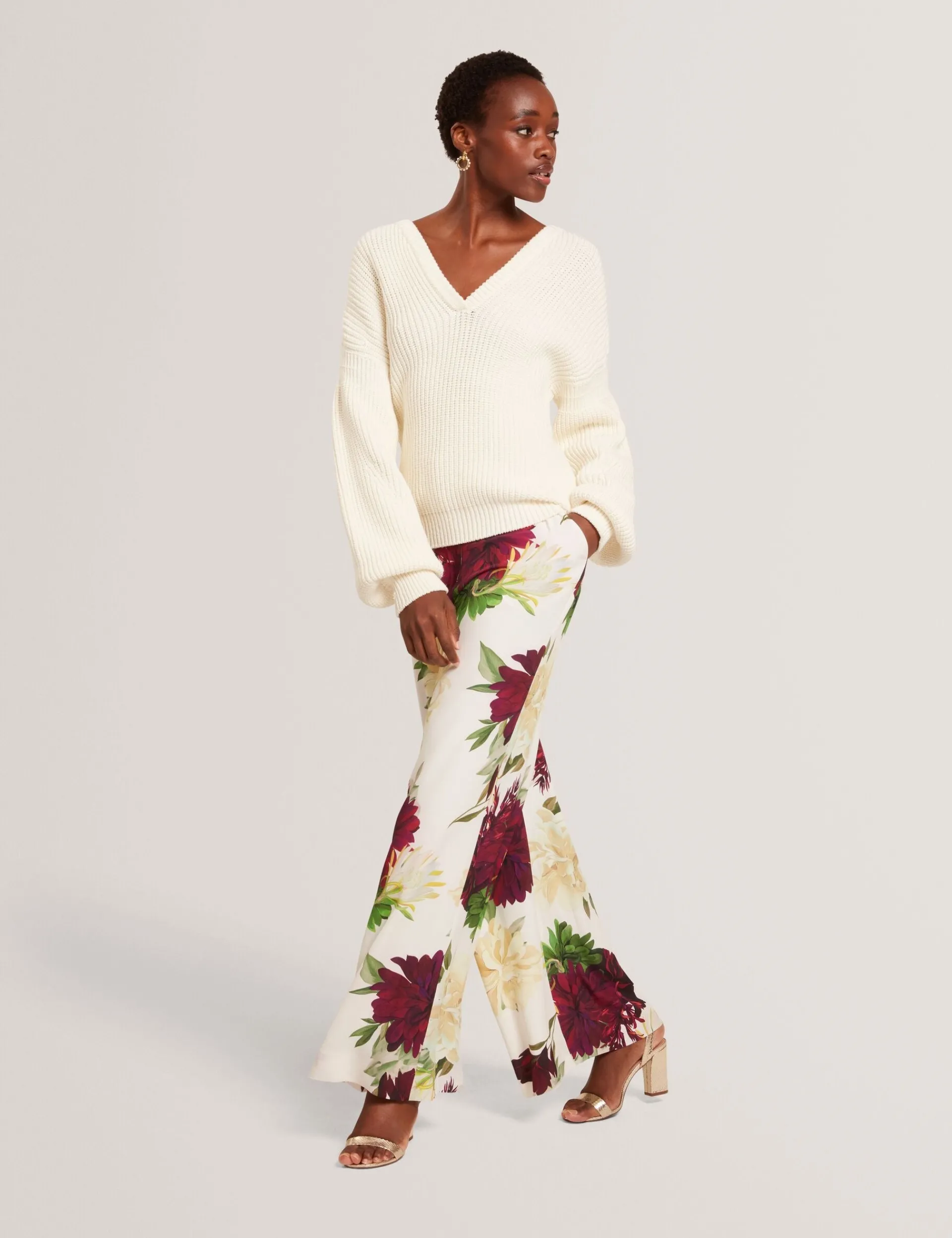 New Lobster Limited Anzüge & Zweiteiler|Hosen & Shorts<Weit geschnittene Webhose mit Dahlienmuster