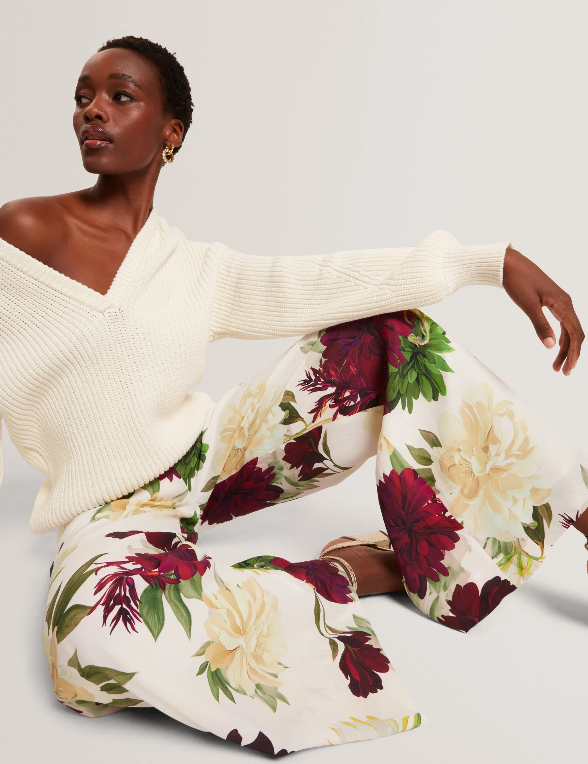 New Lobster Limited Anzüge & Zweiteiler|Hosen & Shorts<Weit geschnittene Webhose mit Dahlienmuster