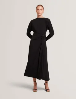 New Lobster Limited Festliche Kleidung|Kleider<Wickelkleid aus Jersey mit langen Ärmeln, Midi-Länge