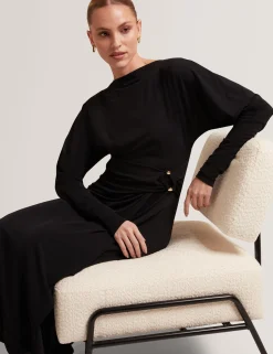 New Lobster Limited Festliche Kleidung|Kleider<Wickelkleid aus Jersey mit langen Ärmeln, Midi-Länge