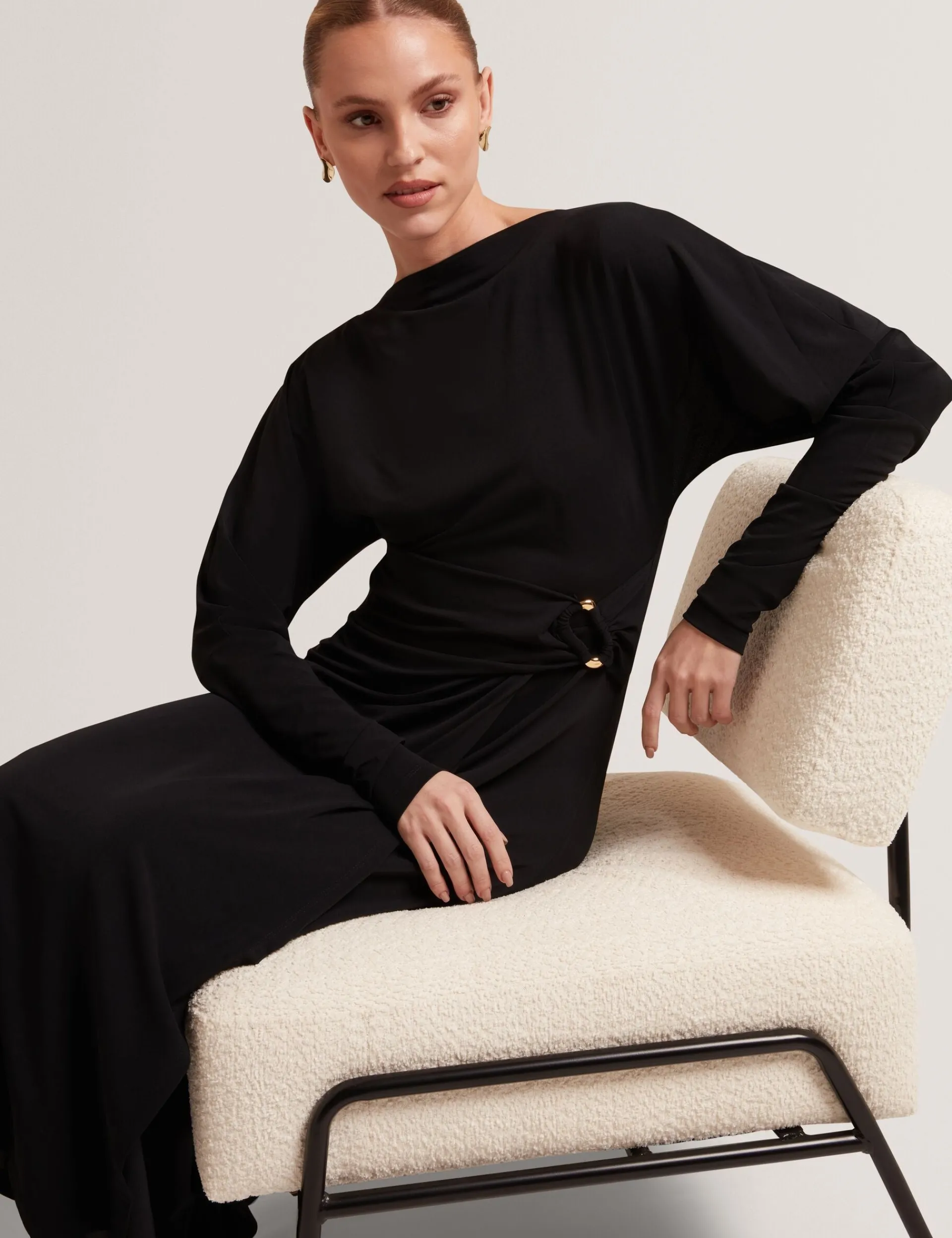 New Lobster Limited Festliche Kleidung|Kleider<Wickelkleid aus Jersey mit langen Ärmeln, Midi-Länge