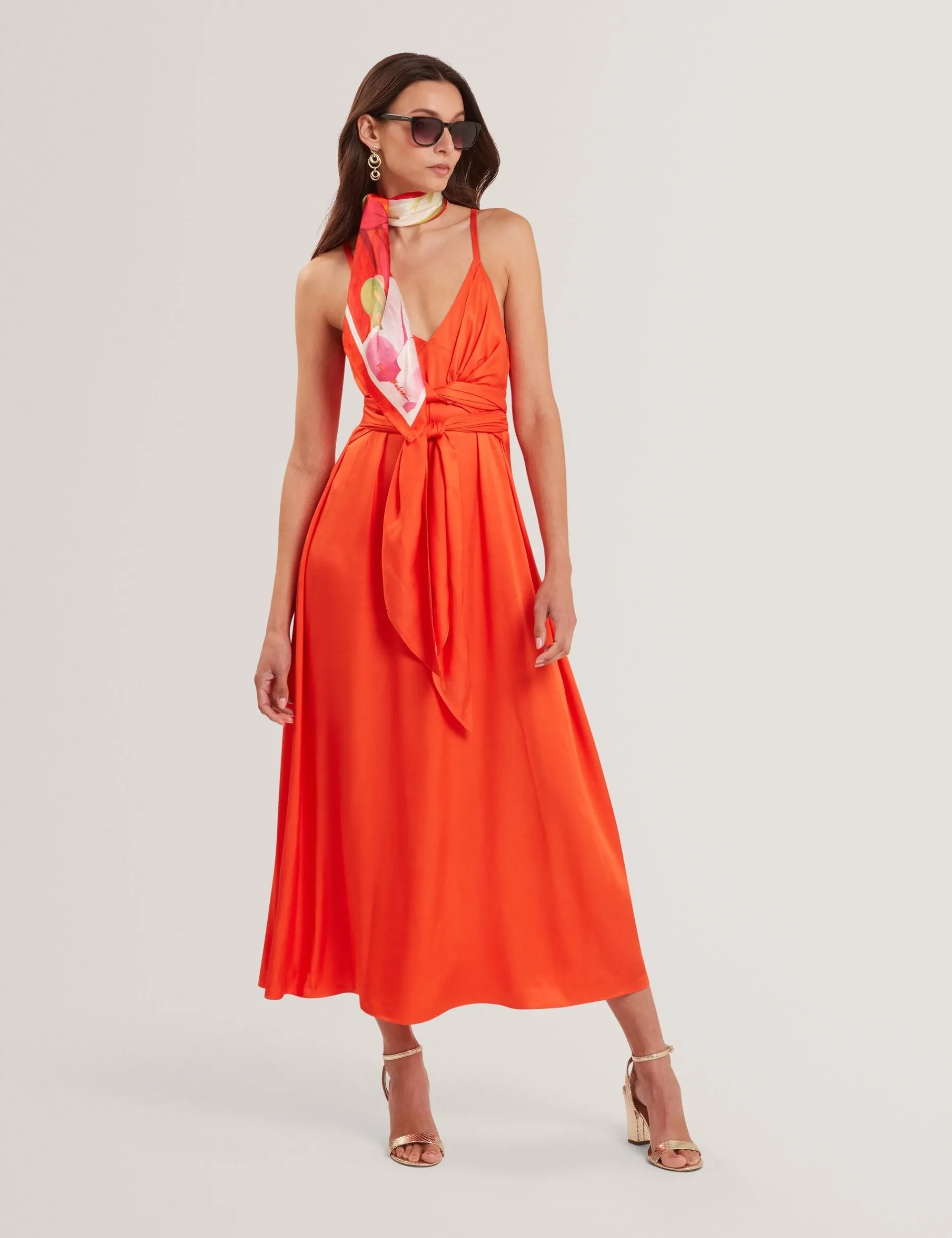 New Lobster Limited Festliche Kleidung|Der Weihnachtsladen<Wickelkleid mit Taillengürtel und Trägern, Midi-Länge