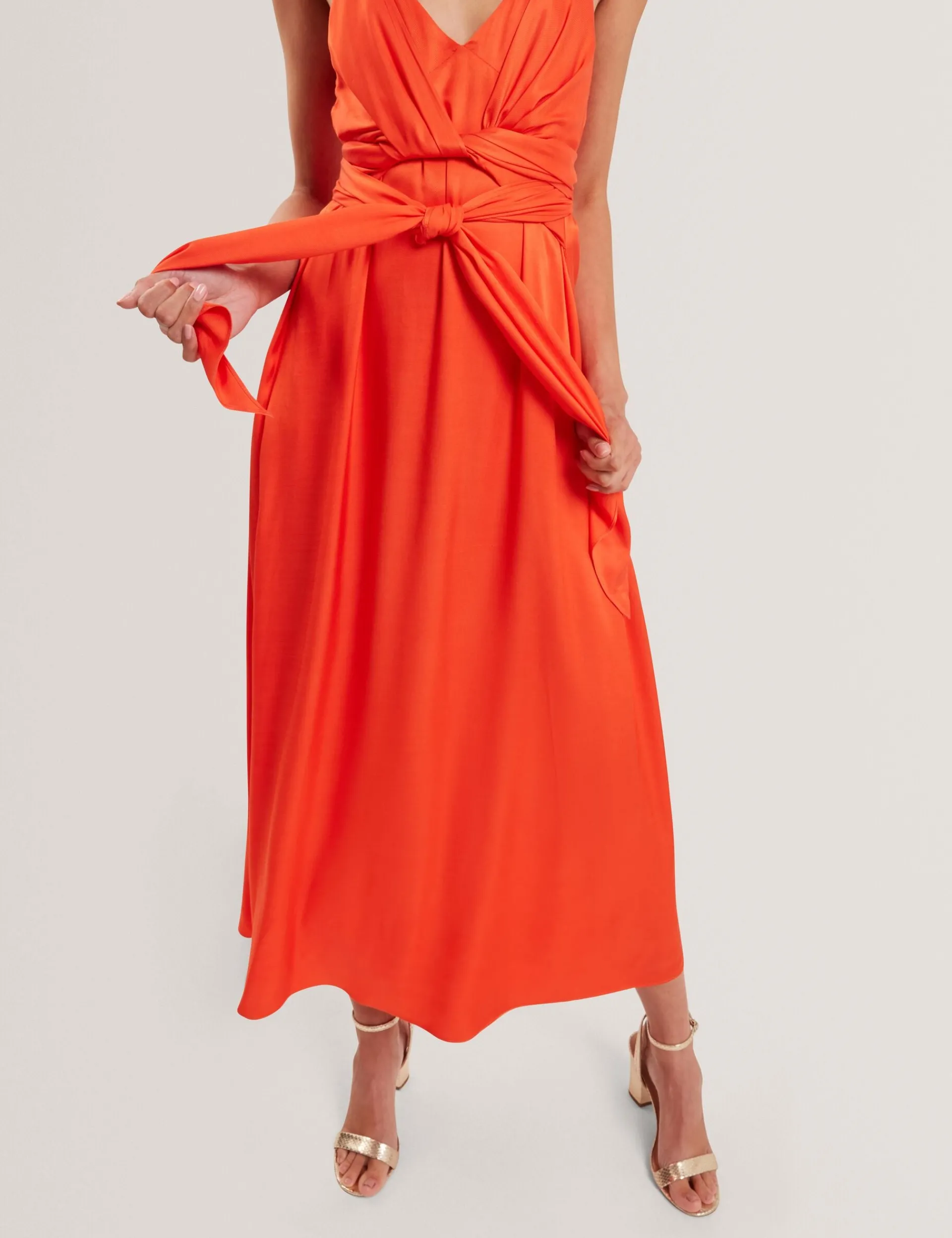 New Lobster Limited Festliche Kleidung|Der Weihnachtsladen<Wickelkleid mit Taillengürtel und Trägern, Midi-Länge