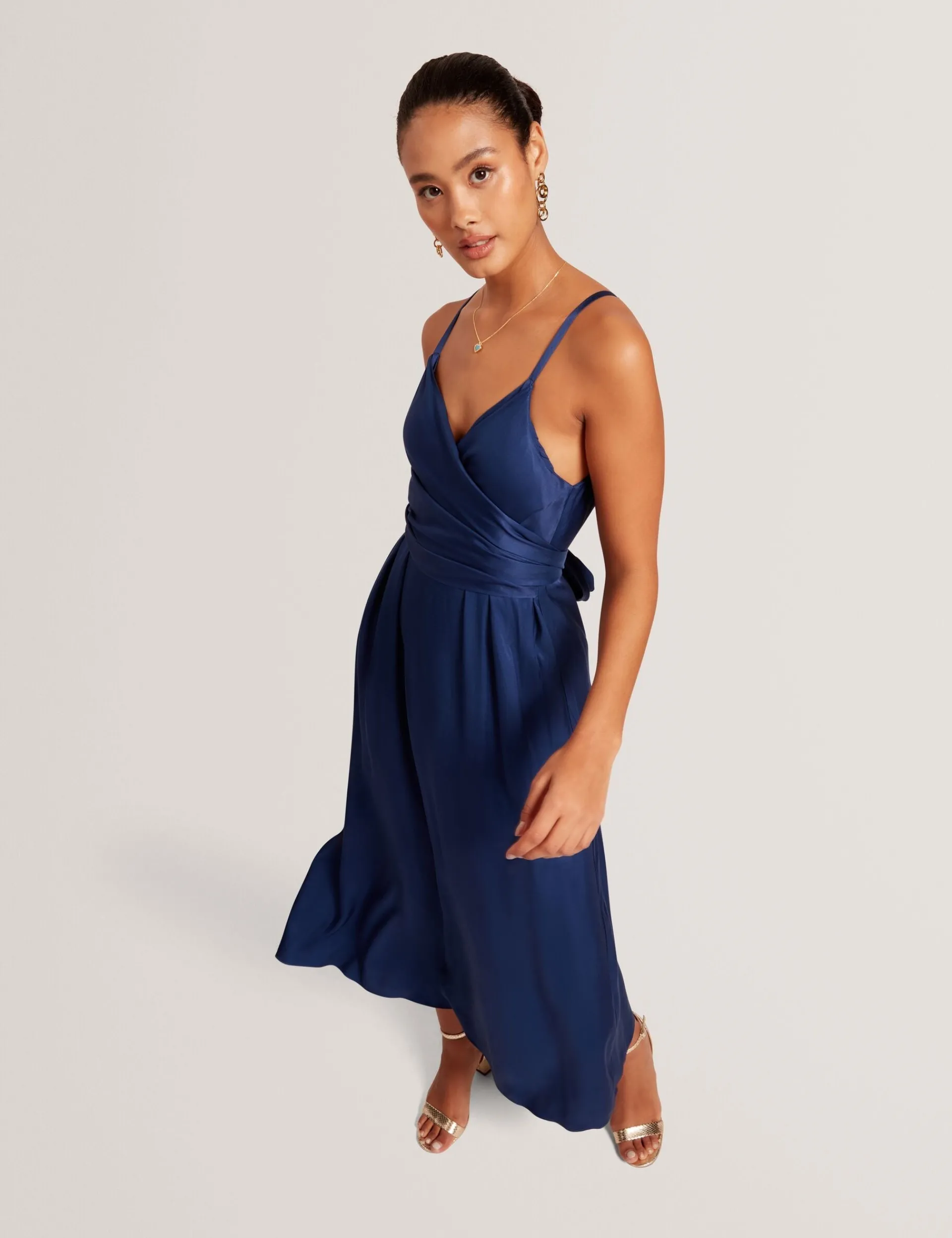 New Lobster Limited Festliche Kleidung|Der Weihnachtsladen<Wickelkleid mit Taillengürtel und Trägern, Midi-Länge