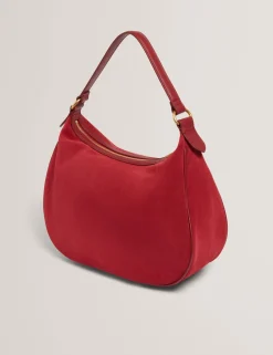 New Lobster Limited Schultertaschen|Luftiger Blues Bearbeiten<Wildleder-Hobo-Bag mit gewebtem Riemen