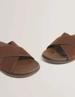 New Lobster Limited Der Weihnachtsladen<Wildleder-Sandalen mit gekreuzten Riemen und Fußbett