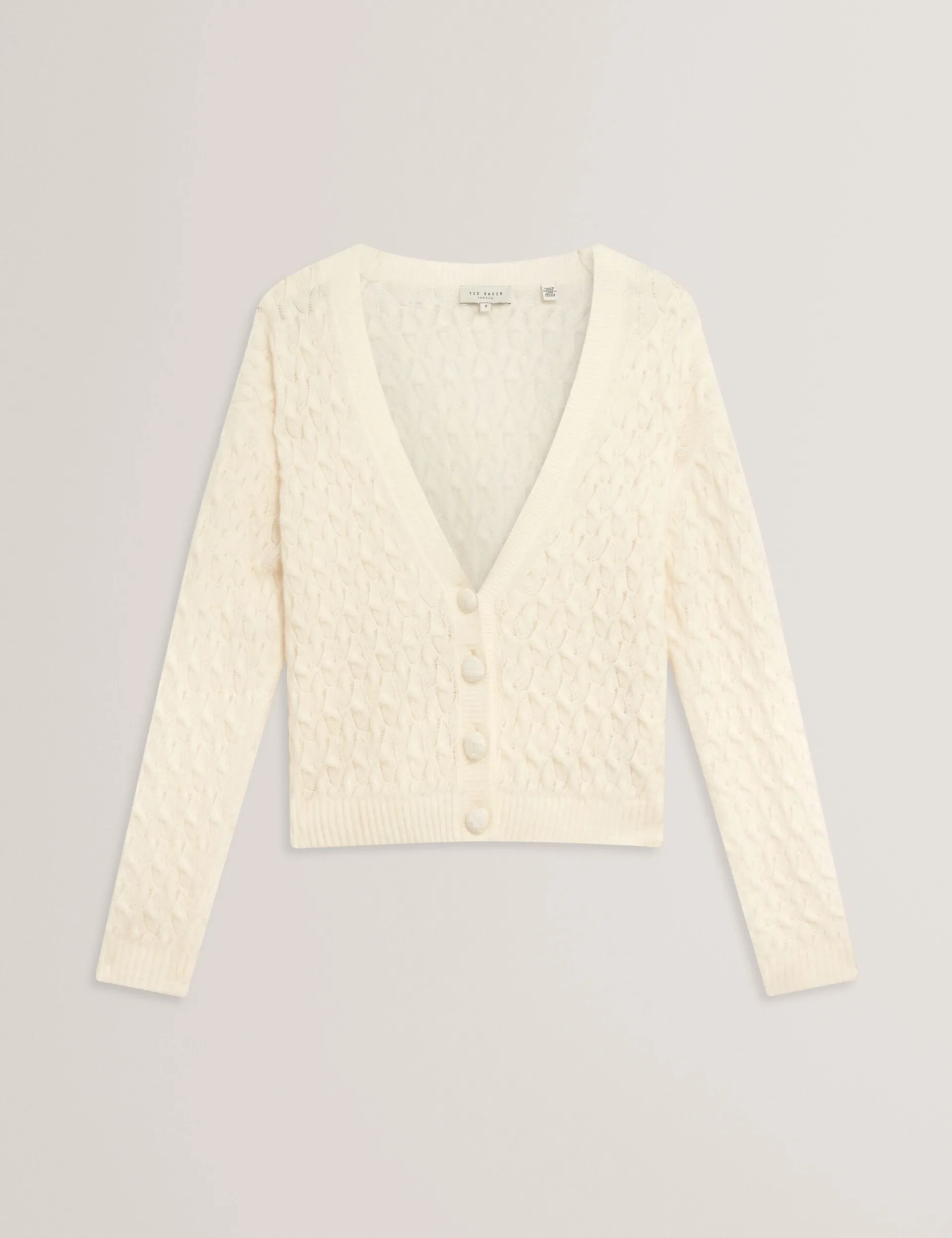 New Lobster Limited Oberteile & Blusen|Pullover & Strickjacken<Zopfstrick-Strickjacke aus Wolle mit V-Ausschnitt